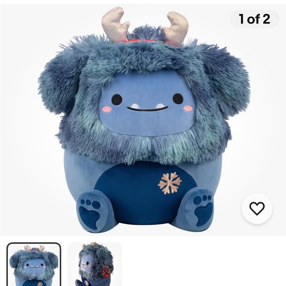 Squishmallows Blue and Gray Furry Plush